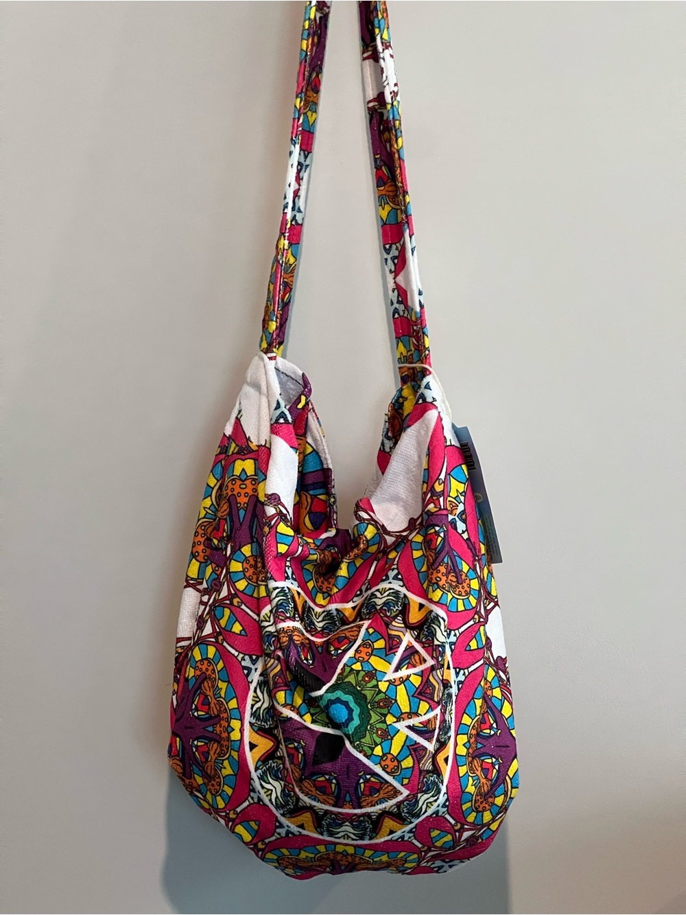 NWT Boho 2-in-1 Beach Towel Tote Bag Colorful Mandala Print
